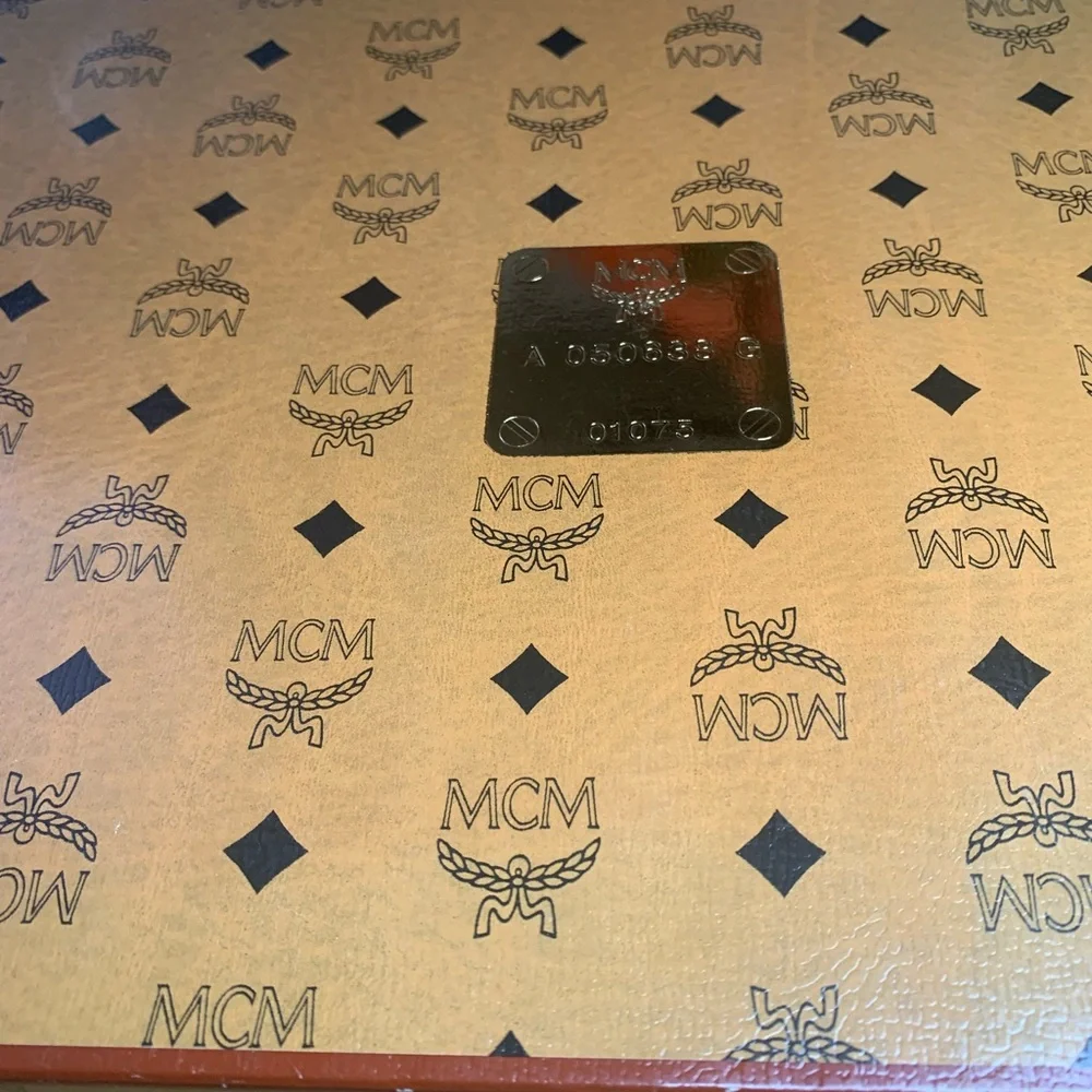 MCM Tan and Black Bath Towel